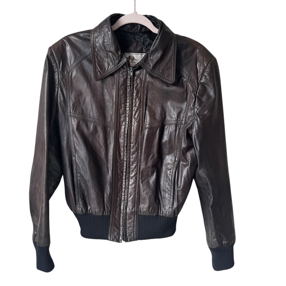 Vintage Faux Leather Aviator / Bomber Jacket